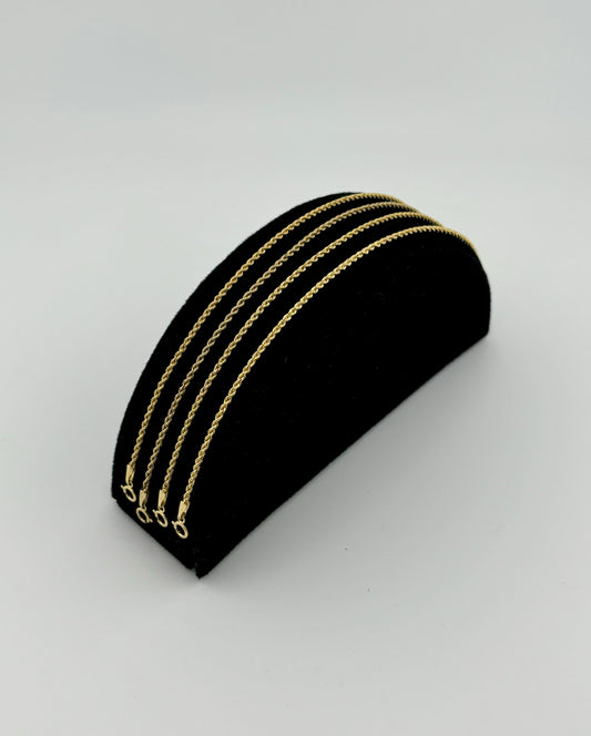 Pulsos de oro Solido 14k tejido torzal